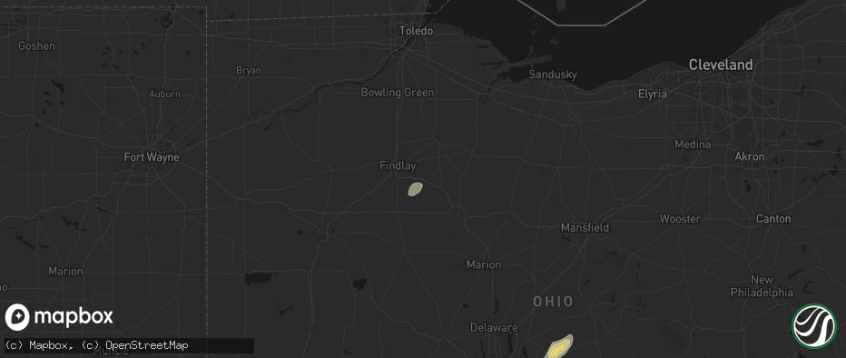 Hail map in Vanlue, OH on July 17, 2026