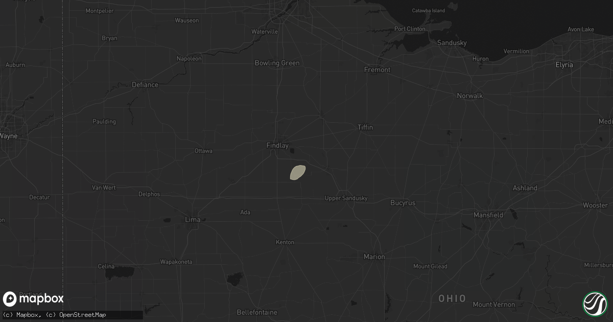 Hail map in Vanlue, OH on July 17, 2026