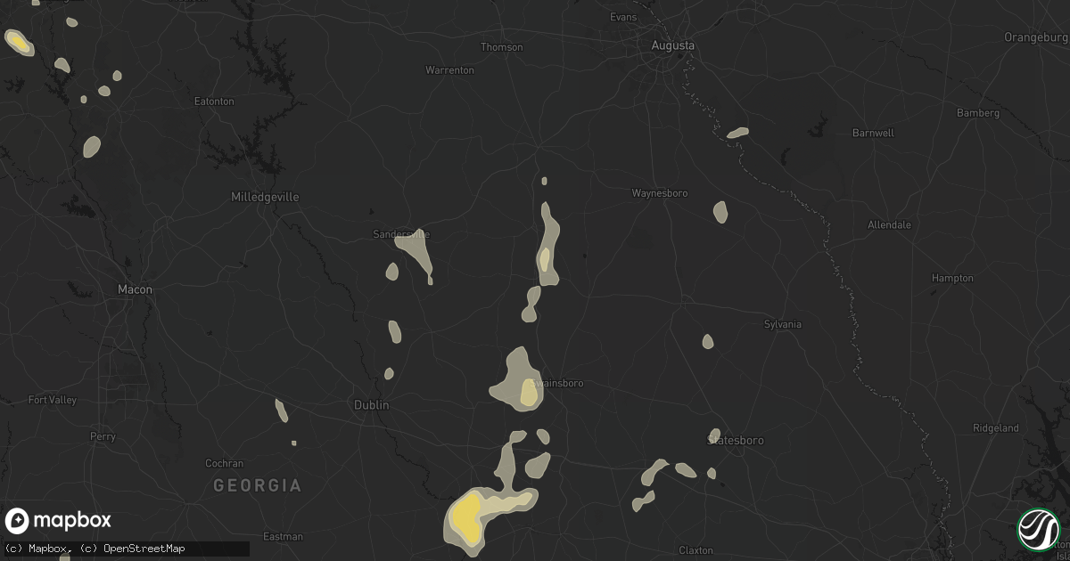 Hail map in Wadley, GA on July 17, 2026