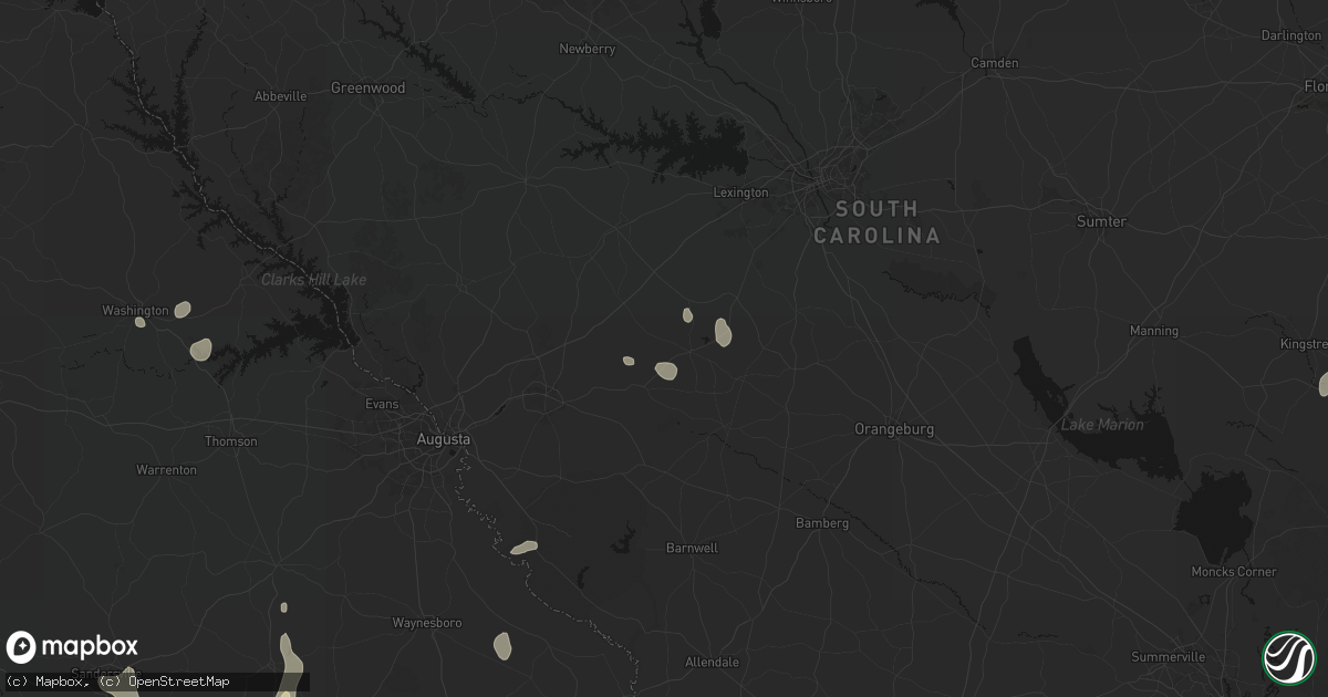 Hail map in Wagener, SC on July 17, 2026