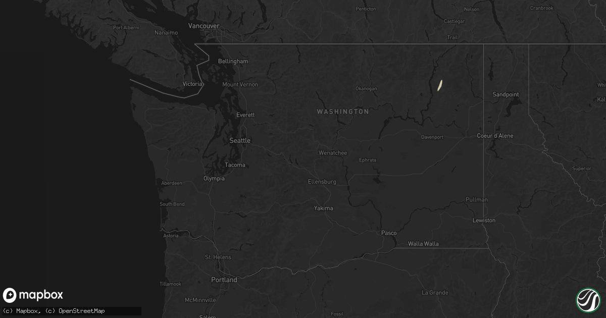 Hail map in Washington on July 17, 2026