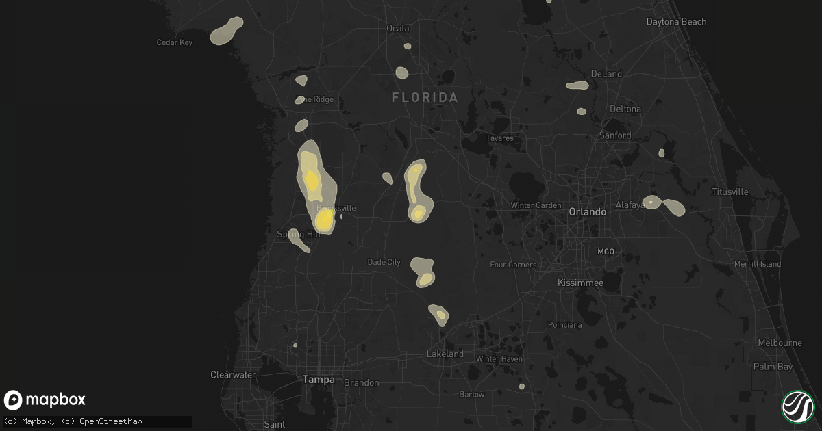 Hail map in Webster, FL on July 17, 2026
