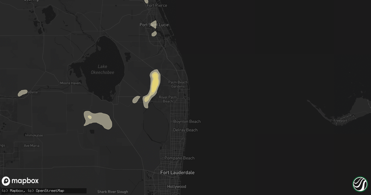 Hail map in West Palm Beach, FL on July 17, 2026