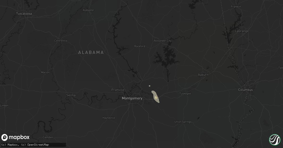 Hail map in Wetumpka, AL on July 17, 2026