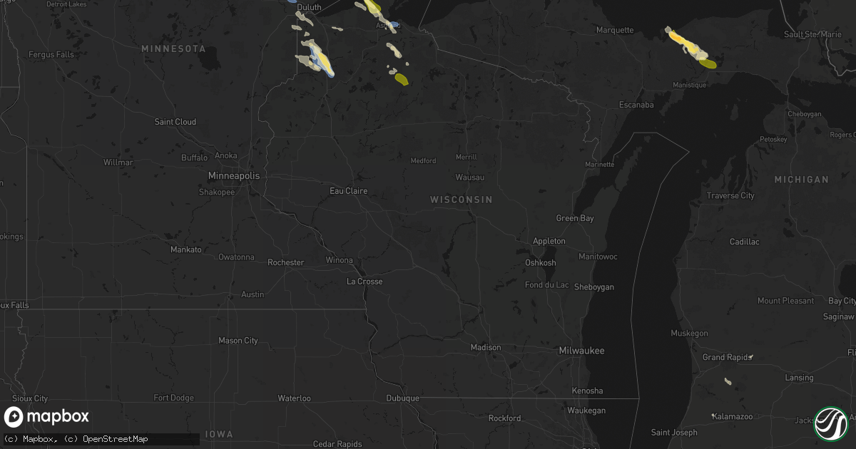 Hail map in Wisconsin on July 17, 2026