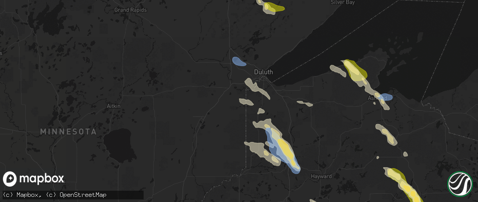 Hail map in Wrenshall, MN on July 17, 2026