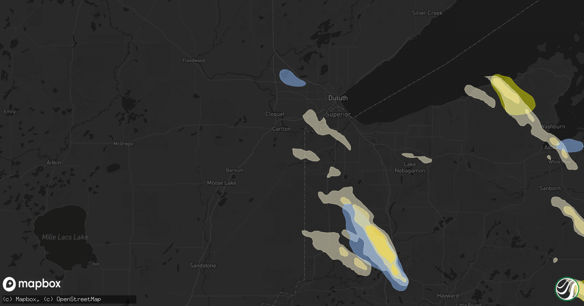 Hail map in Wrenshall, MN on July 17, 2026