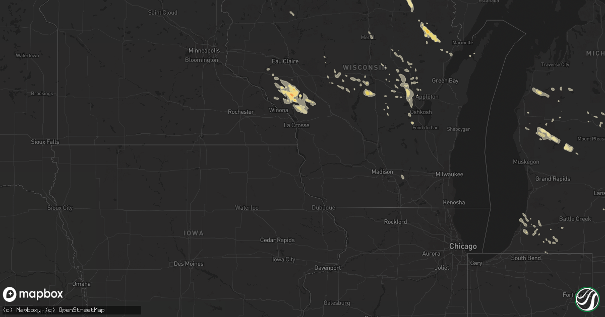 Hail map in North Dakota on July 18, 2011
