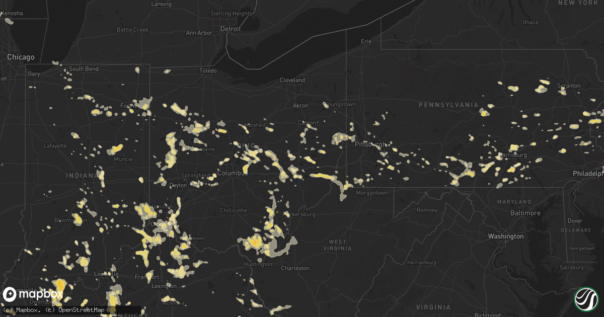 Hail map in Massachusetts on July 18, 2012