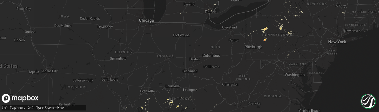 Hail map in New York on July 18, 2013