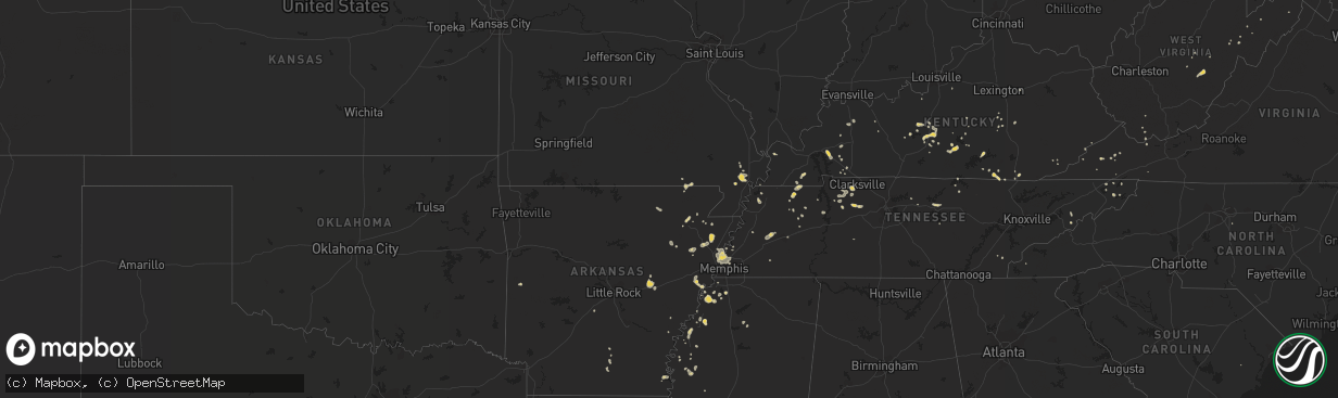 Hail map on July 18, 2013