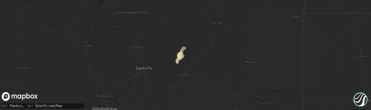 Hail map in Buena Vista, NM on July 18, 2014