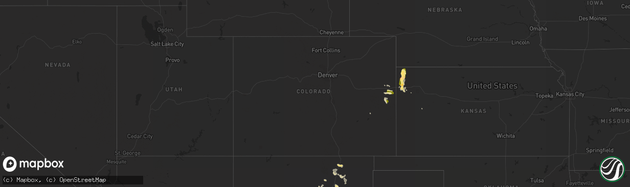 Hail map in Colorado on July 18, 2014