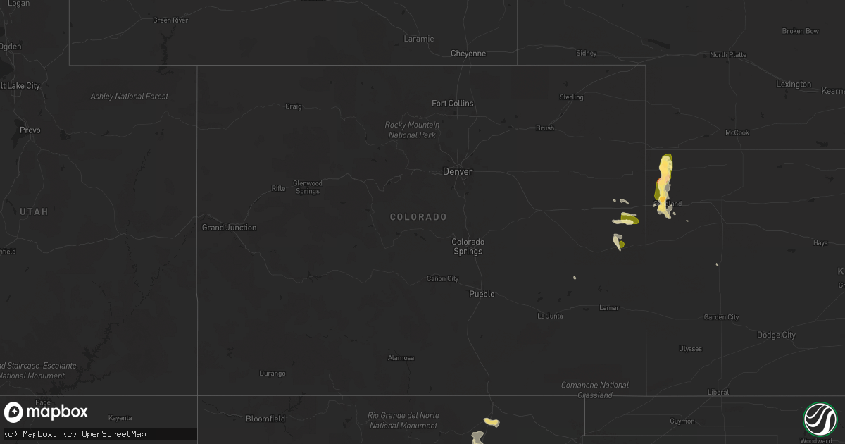 Hail map in Colorado on July 18, 2014