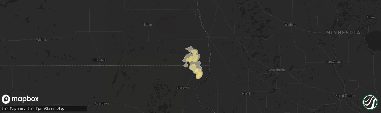 Hail map in Hankinson, ND on July 18, 2014