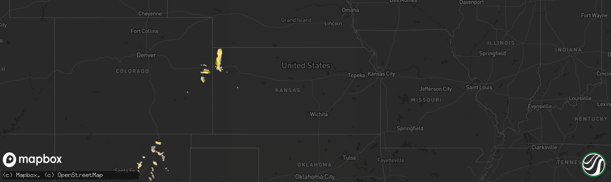 Hail map in Kansas on July 18, 2014