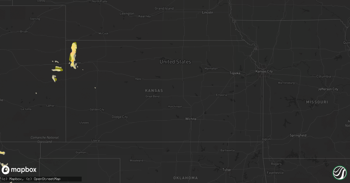 Hail map in Kansas on July 18, 2014