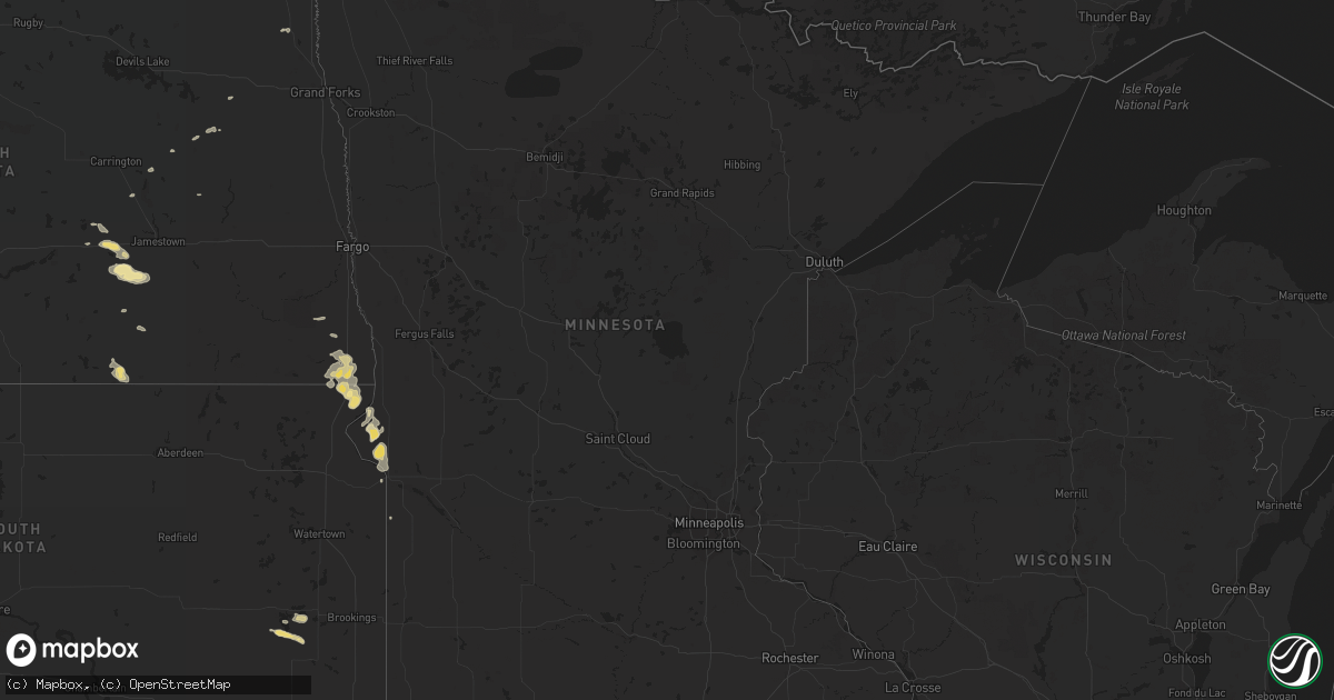 Hail map in Minnesota on July 18, 2014