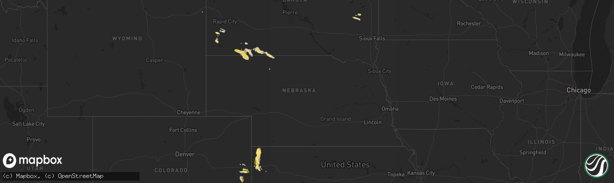 Hail map in Nebraska on July 18, 2014