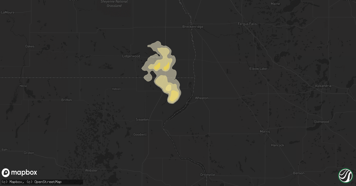 Hail map in Rosholt, SD on July 18, 2014