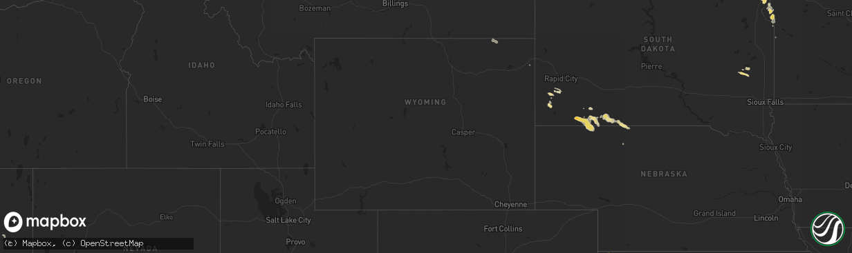 Hail map in Wyoming on July 18, 2014