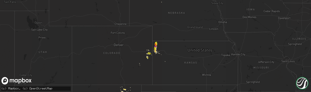 Hail map on July 18, 2014