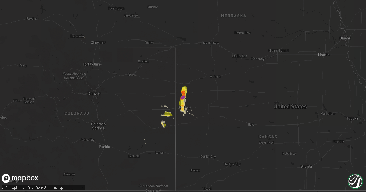 Hail map on July 18, 2014