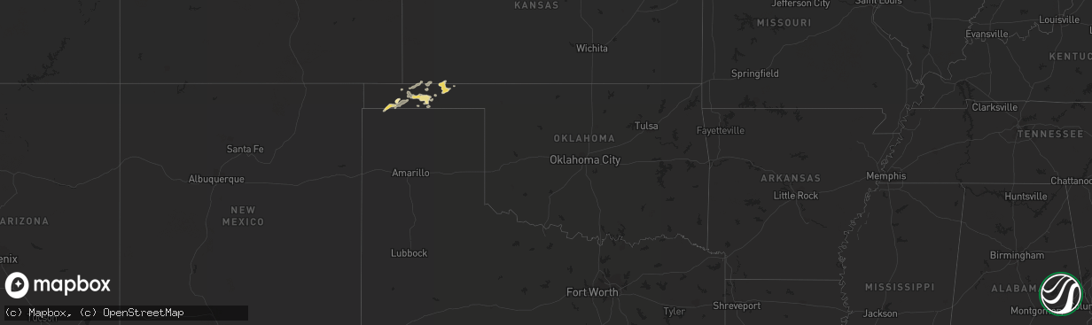 Hail map in Oklahoma on July 18, 2015