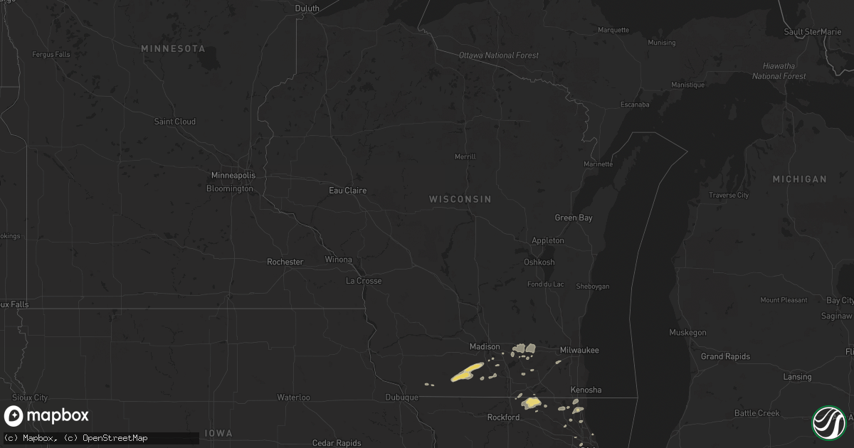 Hail map in Wisconsin on July 18, 2015