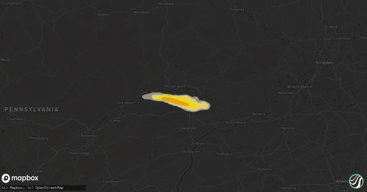 Hail map in Montgomery, PA on July 18, 2016