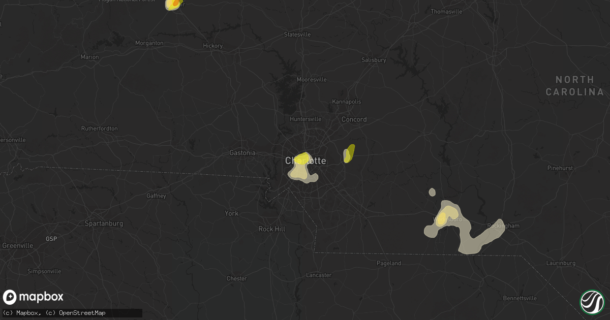 Hail map in Charlotte, NC on July 18, 2017