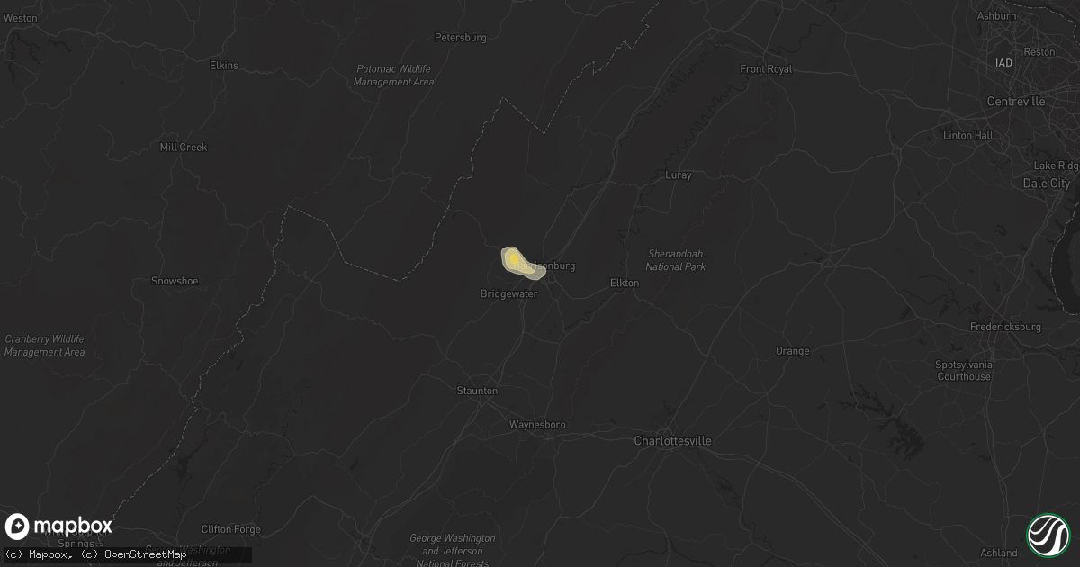 Hail map in Harrisonburg, VA on July 18, 2017