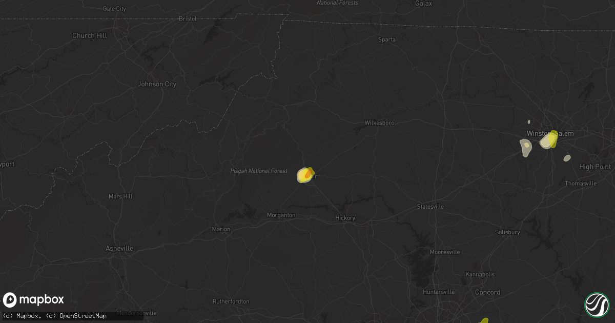 Hail map in Lenoir, NC on July 18, 2017