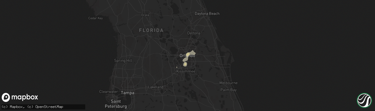 Hail map in Orlando, FL on July 18, 2017