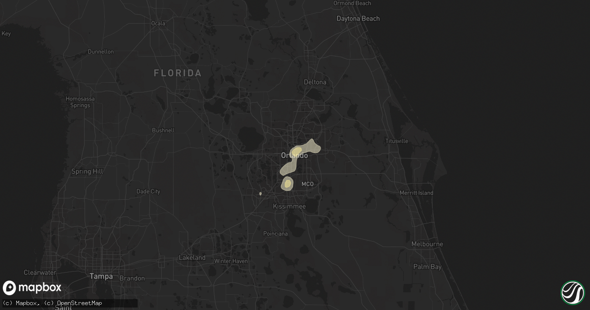 Hail map in Orlando, FL on July 18, 2017