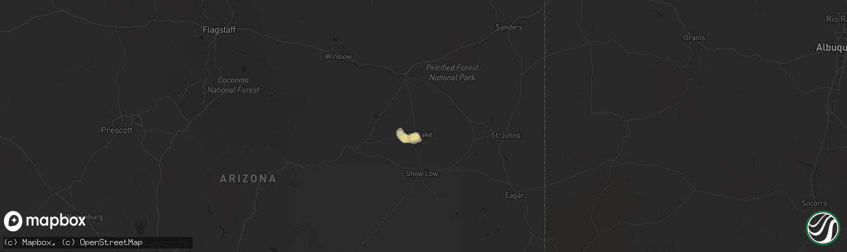 Hail map in Snowflake, AZ on July 18, 2017