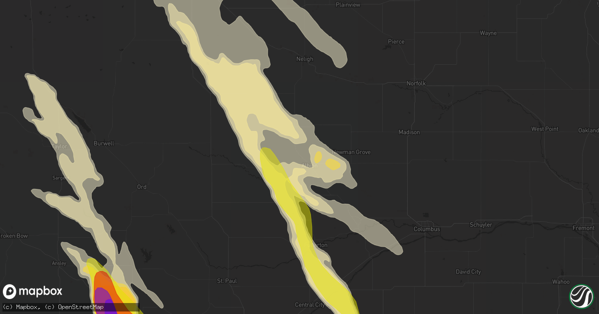Hail map in Albion, NE on July 18, 2018