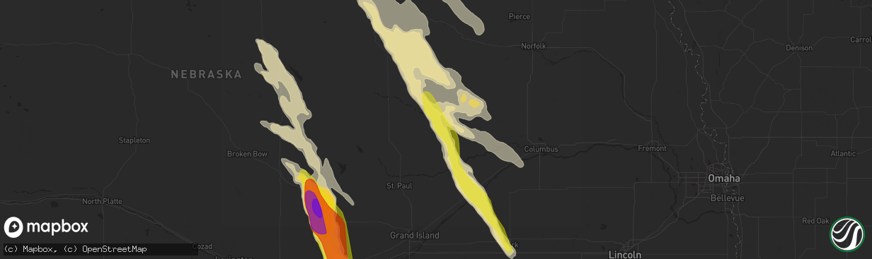 Hail map in Cedar Rapids, NE on July 18, 2018