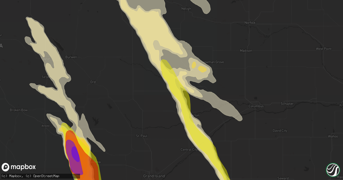 Hail map in Cedar Rapids, NE on July 18, 2018