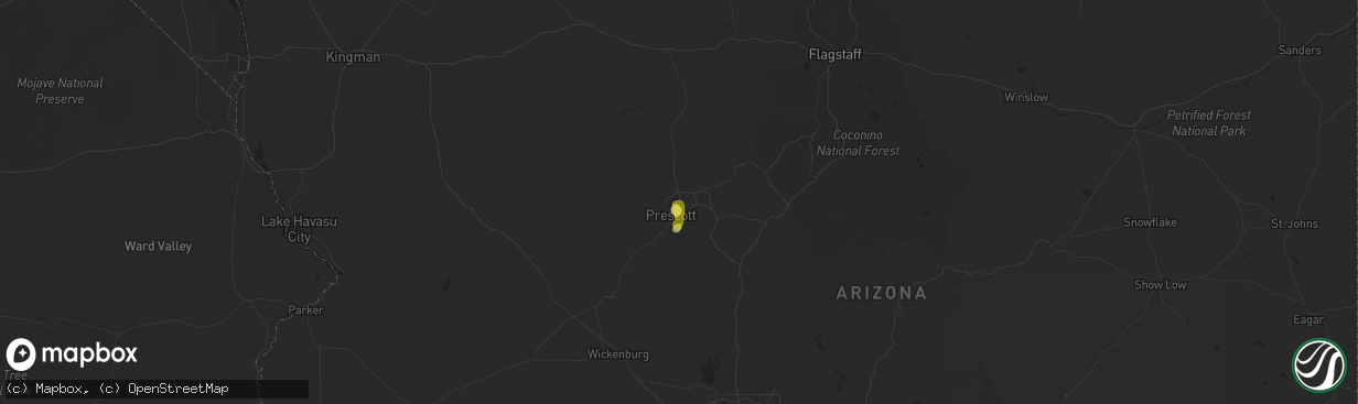 Hail map in Prescott, AZ on July 18, 2018