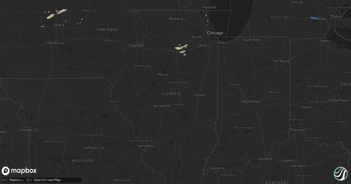 Hail map in Illinois on July 18, 2019