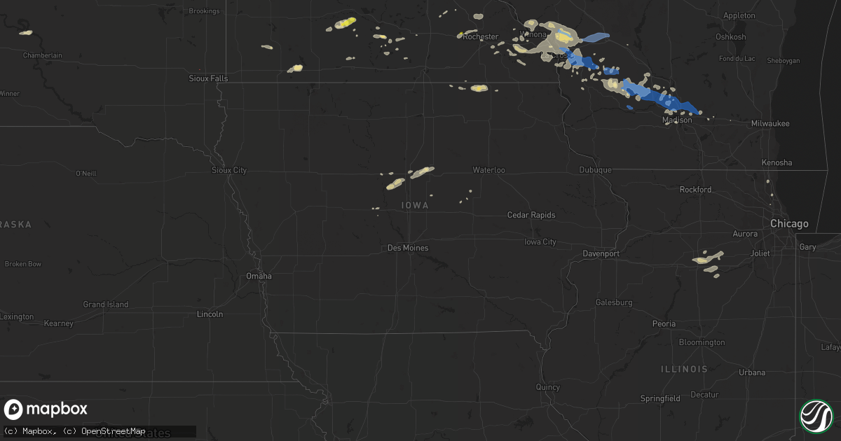 Hail map in Iowa on July 18, 2019