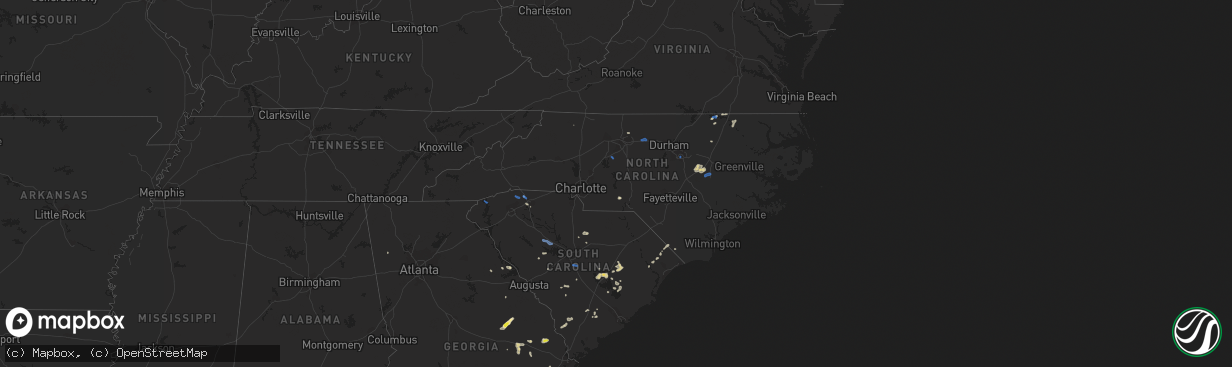 Hail map in North Carolina on July 18, 2019