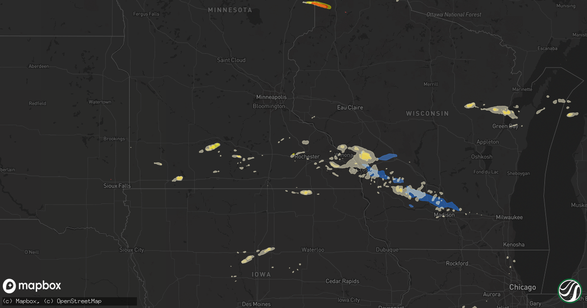 Hail map on July 18, 2019