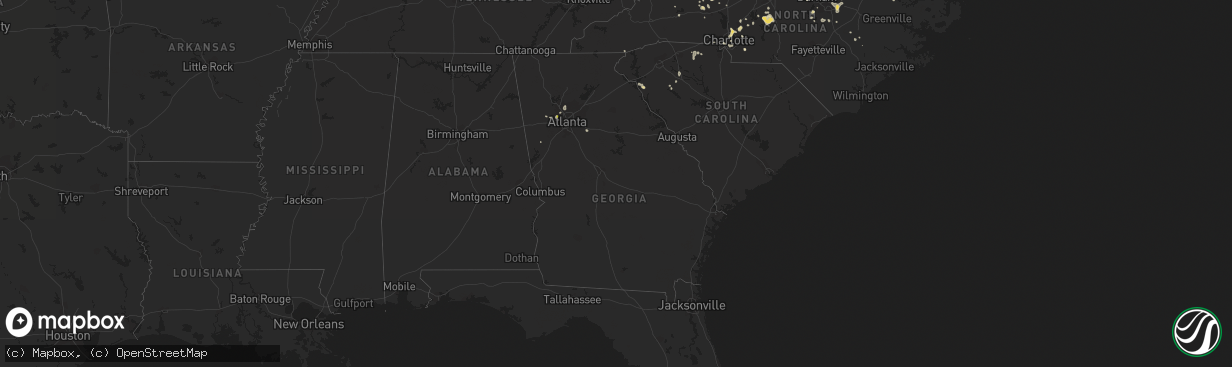 Hail map in Georgia on July 18, 2020