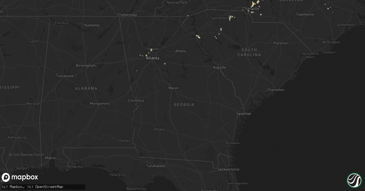 Hail map in Georgia on July 18, 2020
