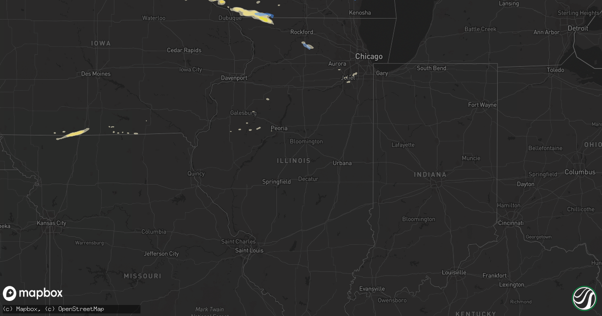 Hail map in Illinois on July 18, 2020