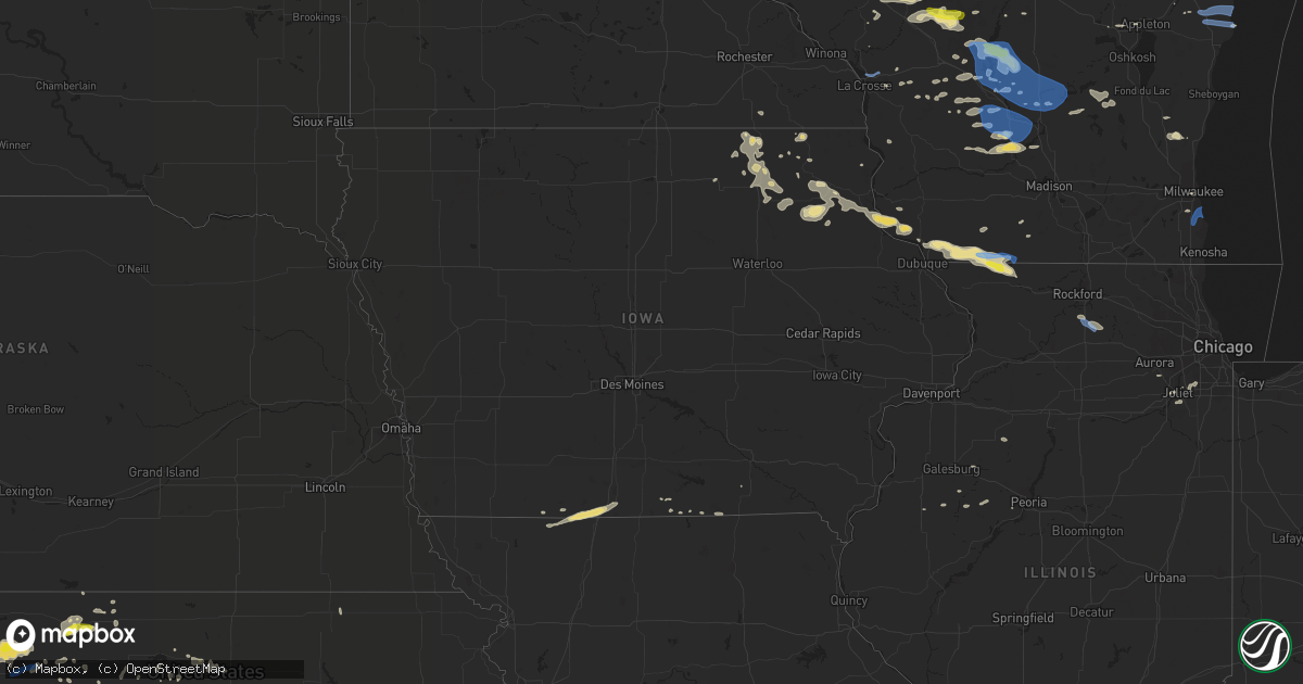 Hail map in Iowa on July 18, 2020