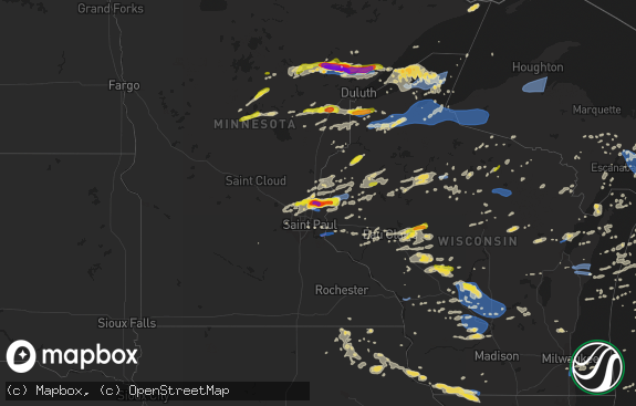 Hail map preview on 07-18-2020