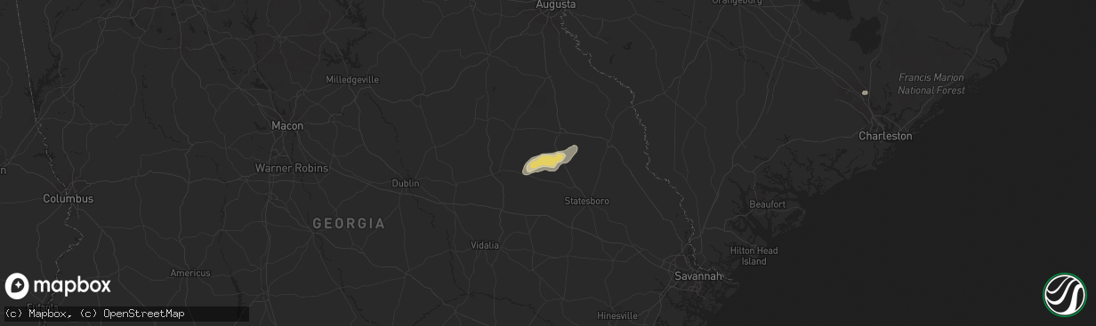 Hail map in Garfield, GA on July 18, 2021